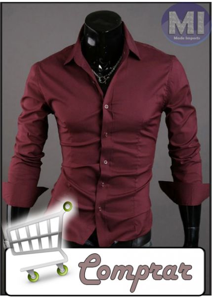 Camisa social slim fit clearance vinho